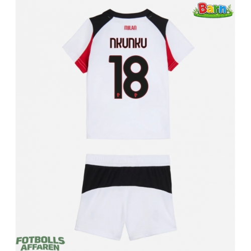 AC Milan Christopher Nkunku #18 Bortaställ Barn 2025-26 Kortärmad (+ Korta byxor)